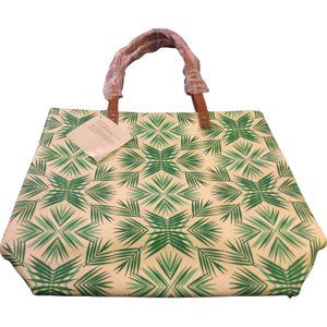 Green/White Print Thirty-One Tote